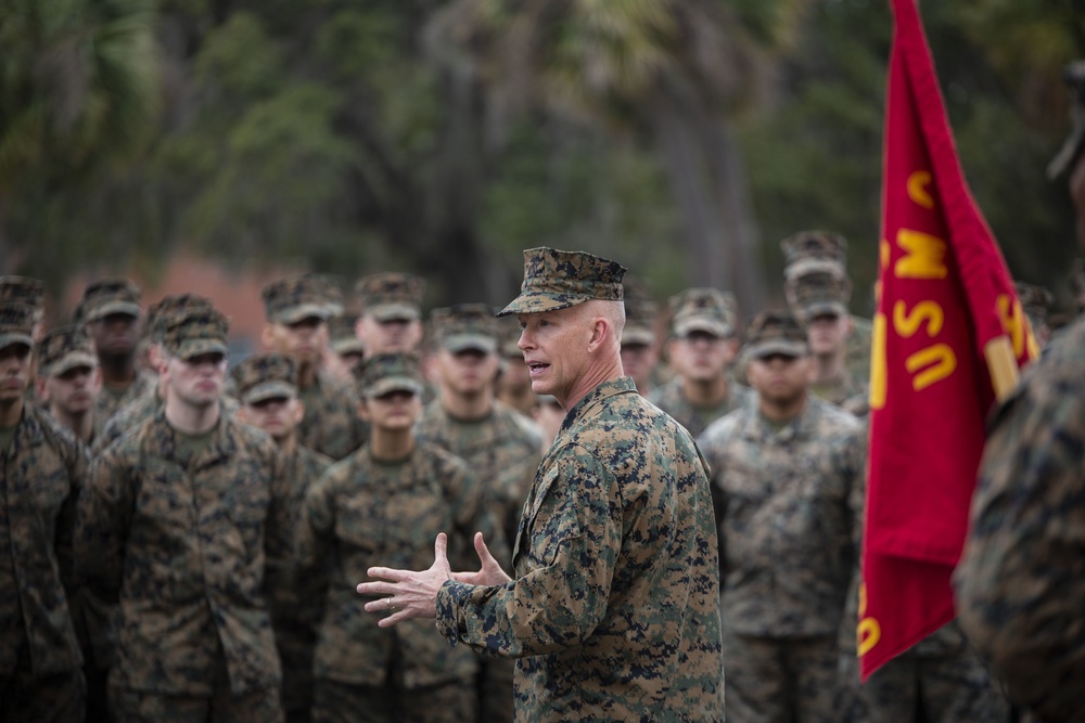 Parris Island Mascot NCO Promotion ceremony