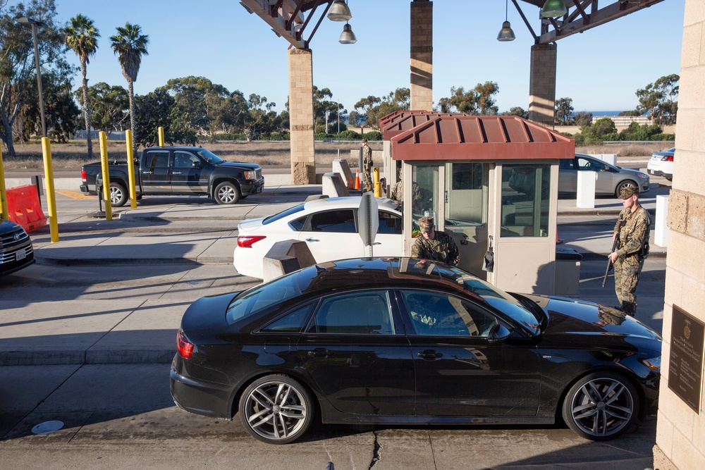 Pendleton gate sentries conduct daily security operations