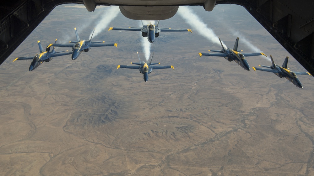 78th Air Refueling Squadron refuels the Blue Angels