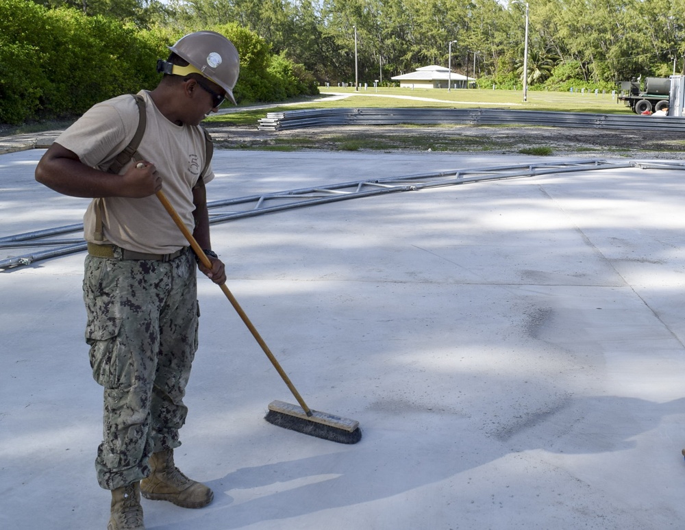 U.S. Navy Seabees from NMCB 5’s Detail Diego Garcia support the U.S. Air Force