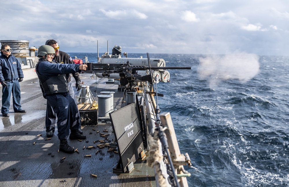 Sailors Aboard USS Milius (DDG 69) Participate in a Live-Fire Gunnery Exercise