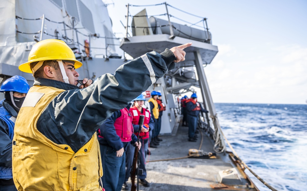 USS Milius (DDG 69) Conducts a Replenishment-at-Sea with USNS John Ericsson (T-AO 194)