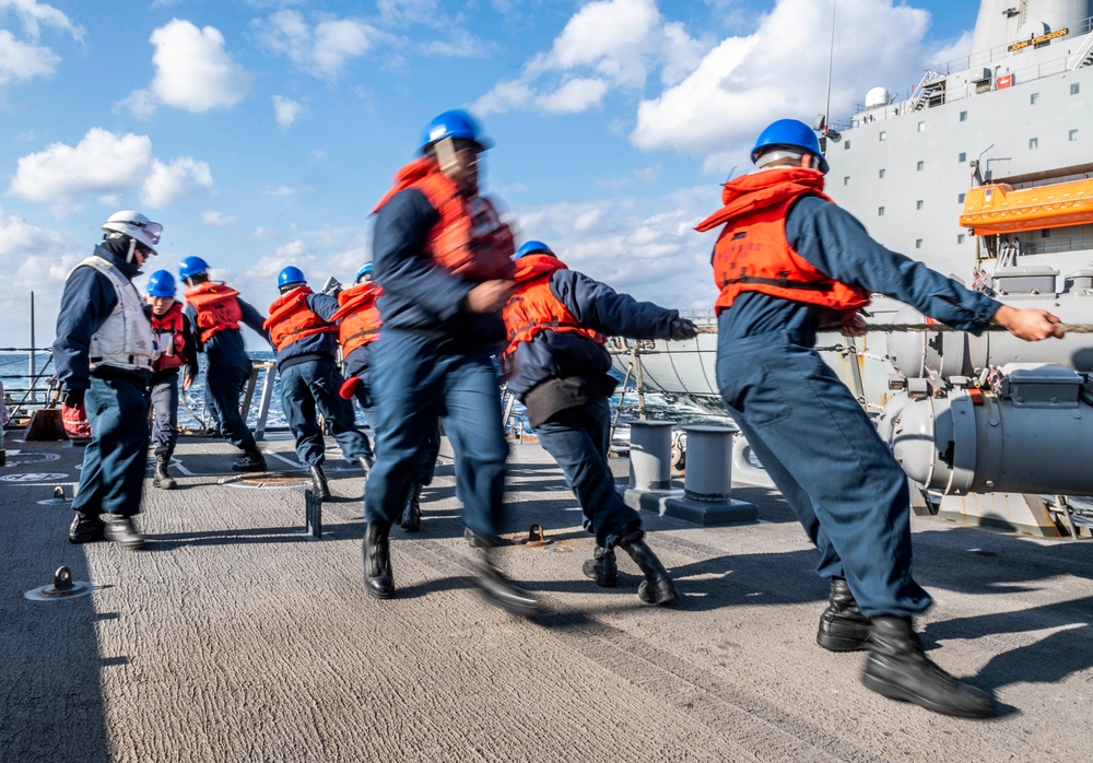 USS Milius (DDG 69) Conducts a Replenishment-at-Sea with USNS John Ericsson (T-AO 194)