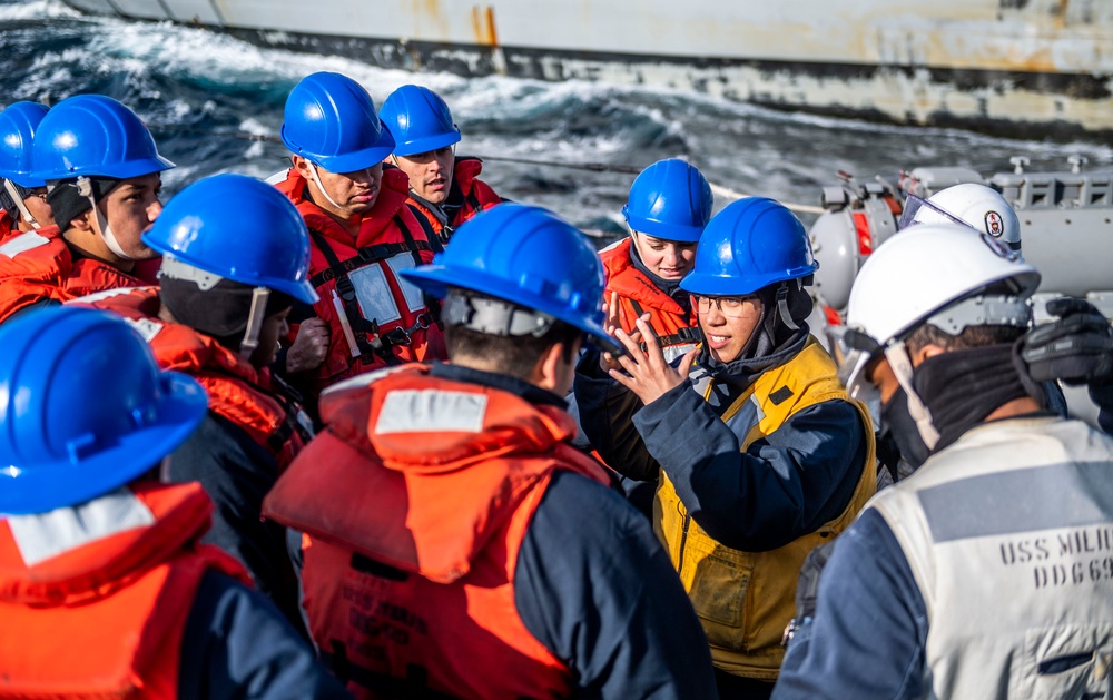 USS Milius (DDG 69) Conducts a Replenishment-at-Sea with USNS John Ericsson (T-AO 194)