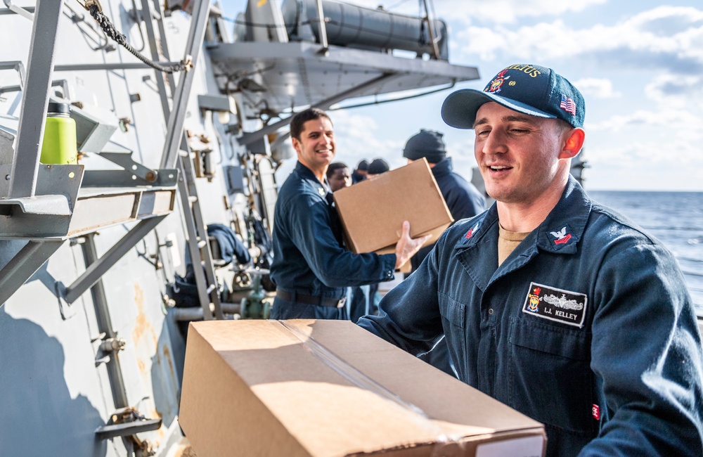 USS Milius (DDG 69) Conducts a Replenishment-at-Sea with USNS John Ericsson (T-AO 194)