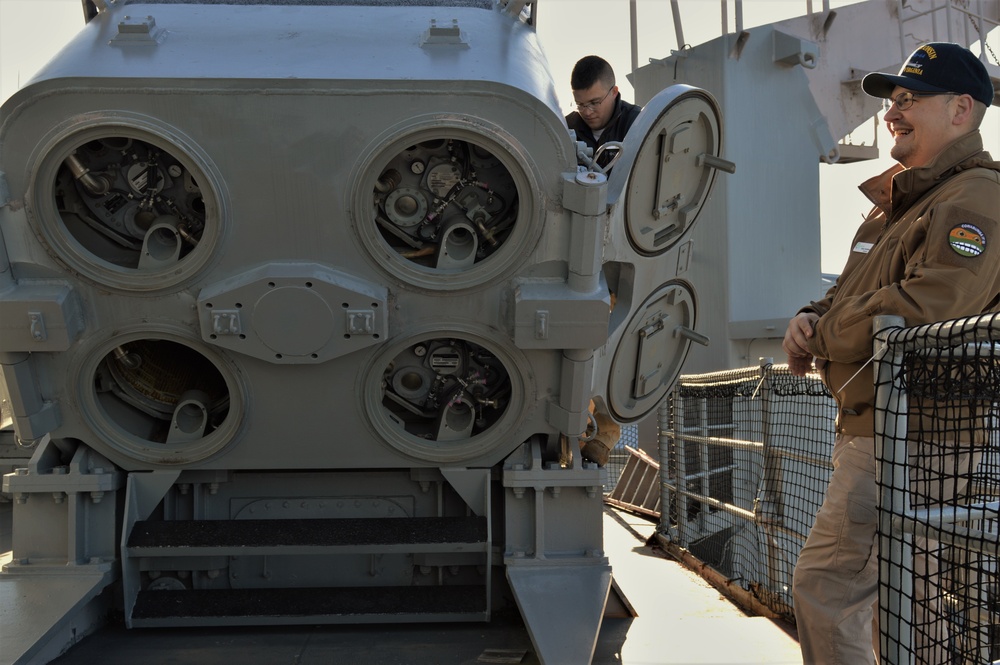Open Mk. 143 Armored Box Launcher aboard Battleship Wisconsin