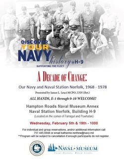 Naval Museum Annex aboard Naval Station Norfolk to host Historical Presentations in February 2020