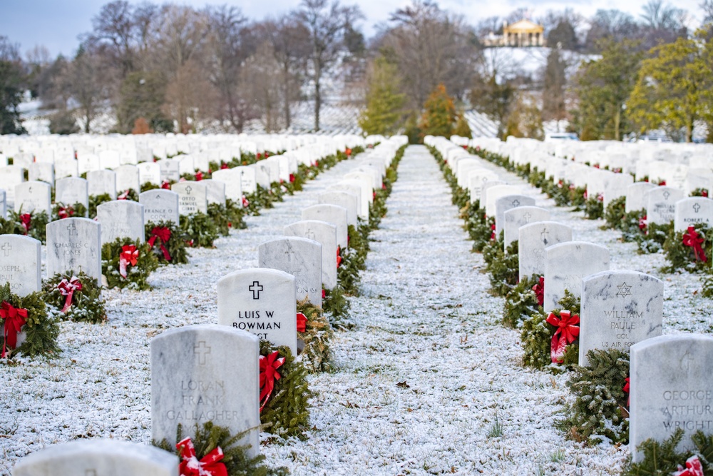 First Snow of Winter at Arlington National Cemetery