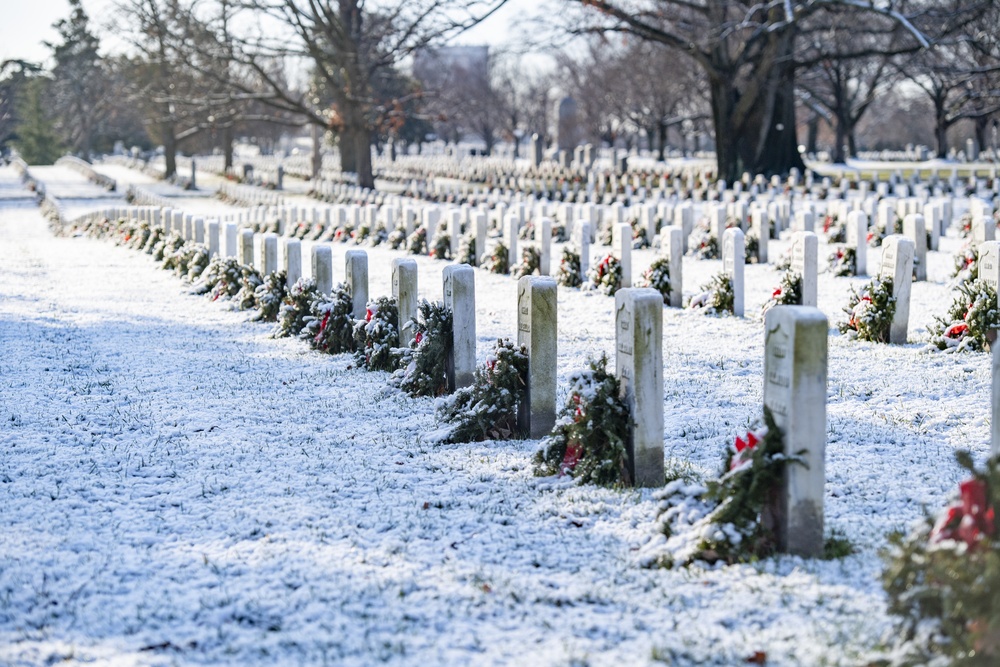 First Snow of Winter at Arlington National Cemetery