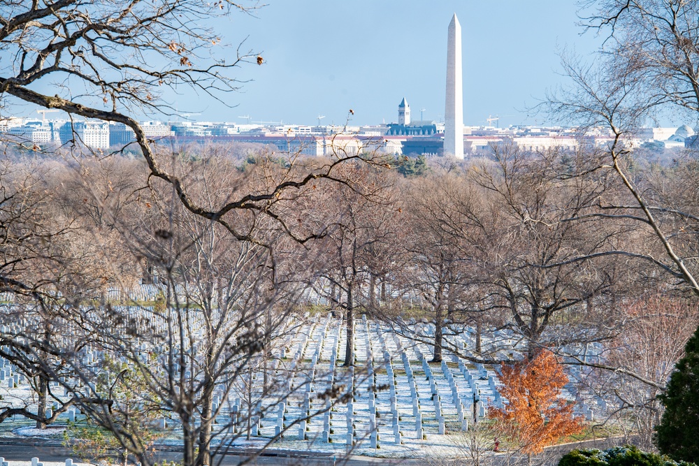 First Snow of Winter at Arlington National Cemetery