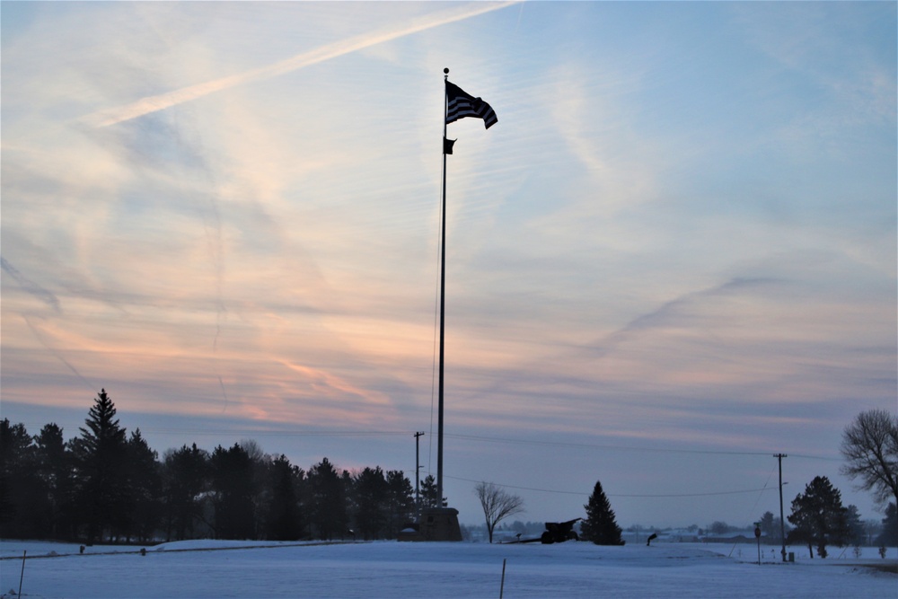 American Flag and Fort McCoy