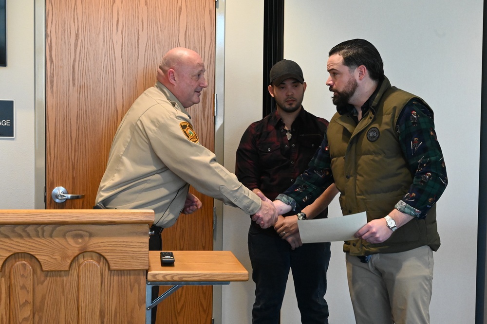 Tech. Sgt. Ryan Fontaine recognized by Ward County Sheriff