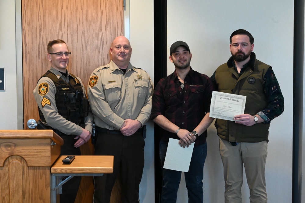 Tech. Sgt. Ryan Fontaine recognized by Ward County Sheriff
