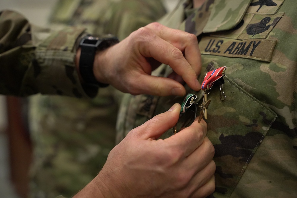 2nd Battalion, 7th Special Forces Group (Airborne) Soldier gets awarded Bronze Star for valor during deployment in support of Operation Resolute Support