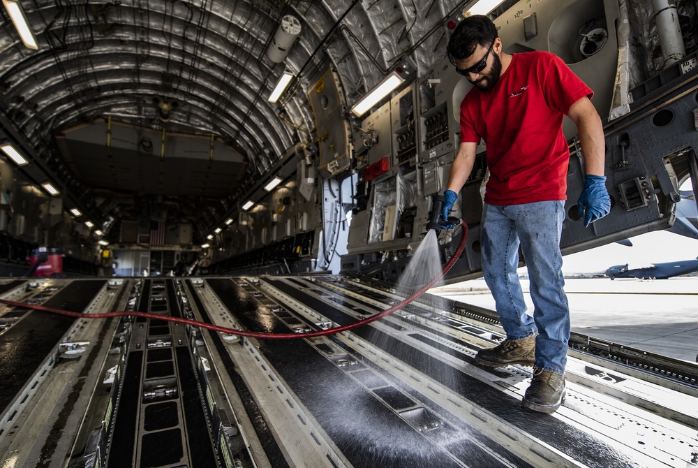 Ramp spray down
