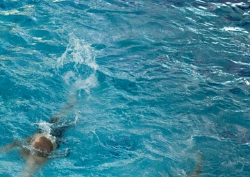 200107-N-TE695-1003 NEWPORT, R.I. (Jan. 7, 2020) -- Navy Officer Candidate School (OCS) take the third-class swimmer test