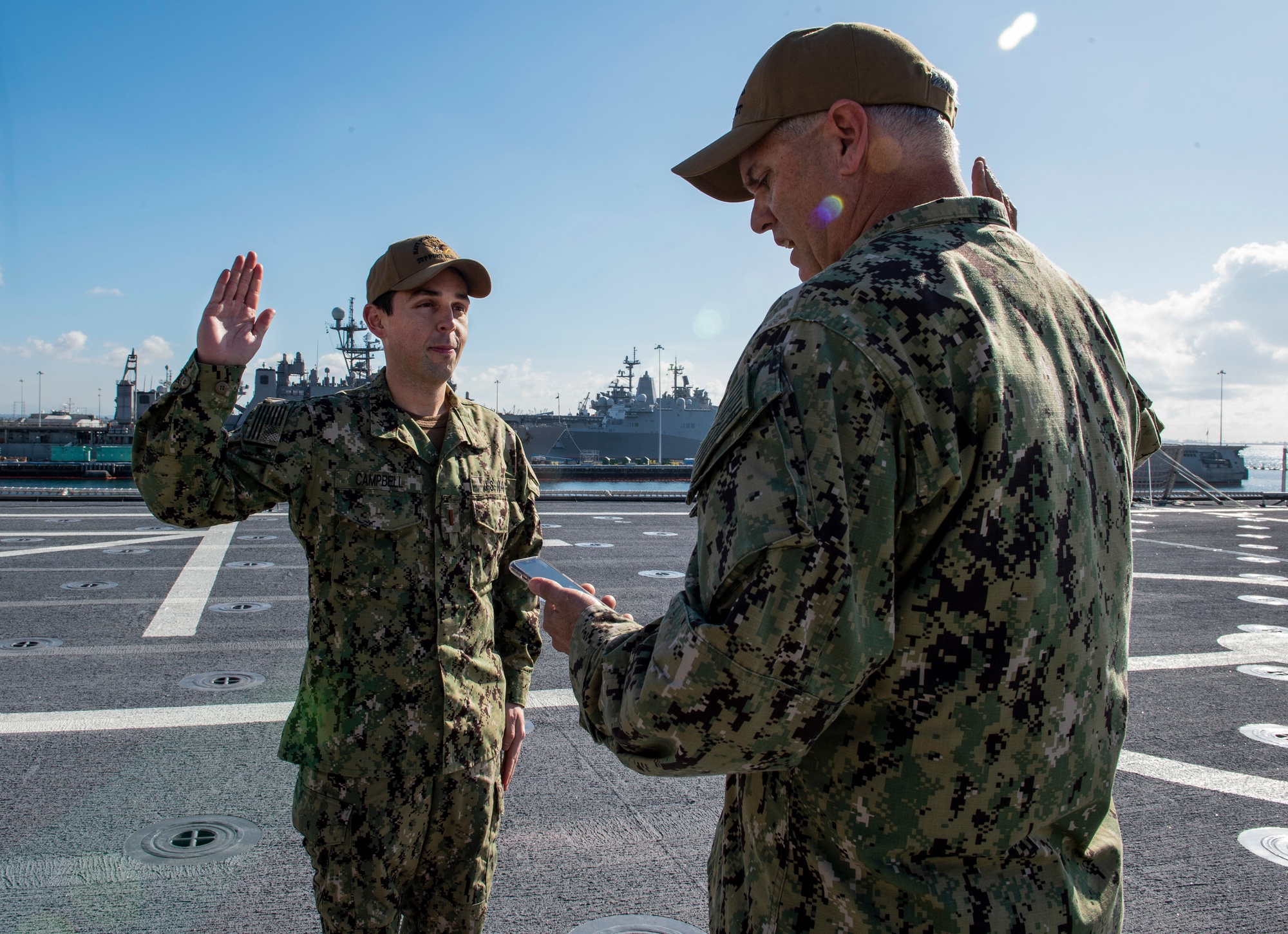 DVIDS - Images - Ensign Josh Campbell Frocked to Lt. j.g. Aboard