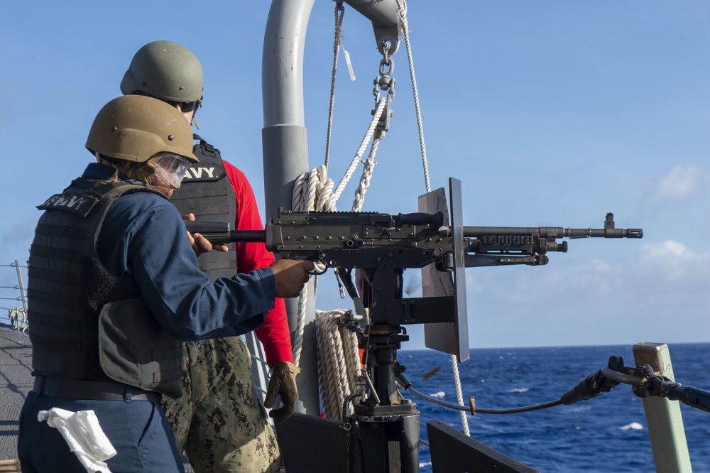 Barry Conducts M240 Live-Fire Drills At Sea