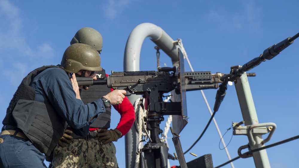 Barry Conducts M240 Live-Fire Drills At Sea