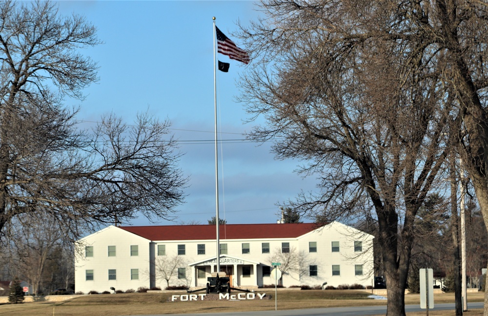 American Flag and Fort McCoy