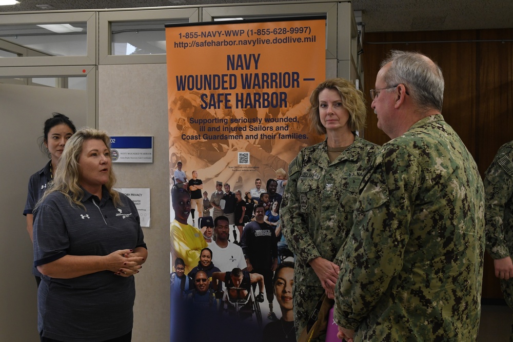 Rear Adm. Bruce Gillingham, Navy Surgeon General, meets with Navy Medical Readiness Training Command Pearl Harbor