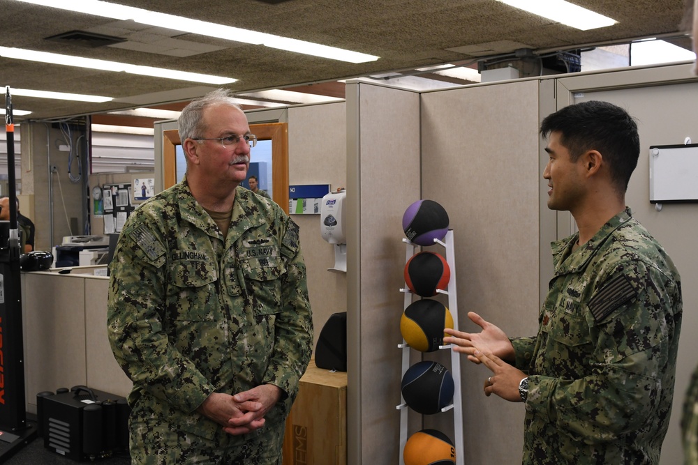 Rear Adm. Bruce Gillingham, Navy Surgeon General, meets with Navy Medical Readiness Training Command Pearl Harbor