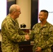 Rear Adm. Bruce Gillingham, Navy Surgeon General, recognizes Sailors during his visit to Naval Medical Readiness Training Command Pearl Harbor