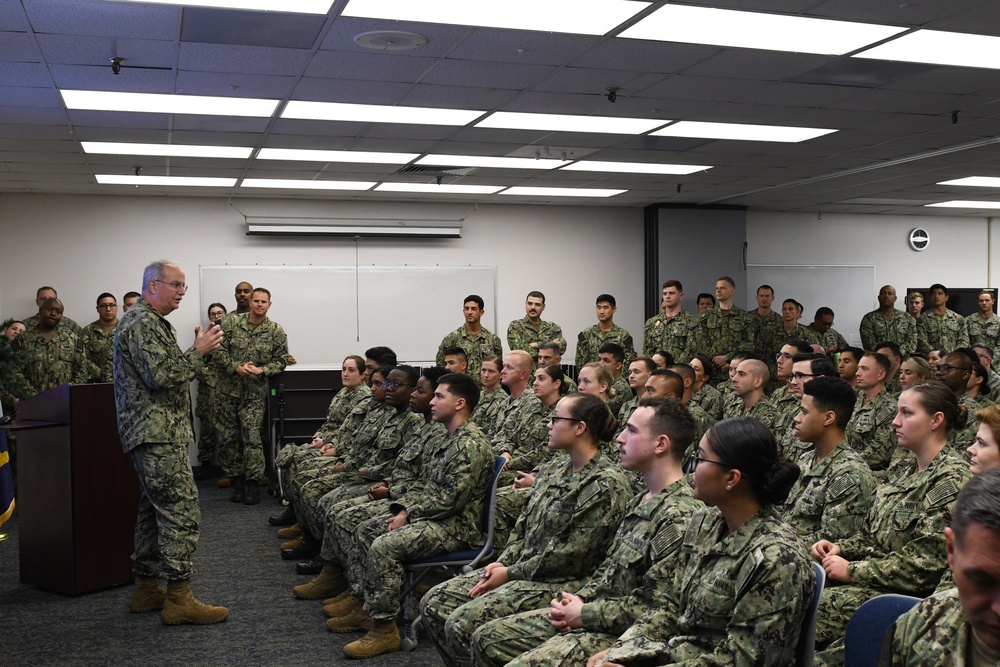 Rear Adm. Bruce Gillingham, Navy Surgeon General, shares his priorities and way forward with Navy Medical Readiness Training Command Pearl Harbor during his visit