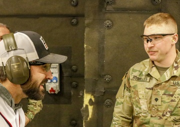 Eaton checks his targets