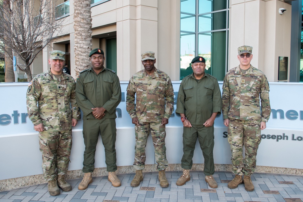 Nevada Adjutant General Ondra Berry and two members of the Fijian military