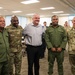 Nevada Governor Steve Sisolak and Adjutant General Ondra Berry pose for a photo with members of the Fijian military