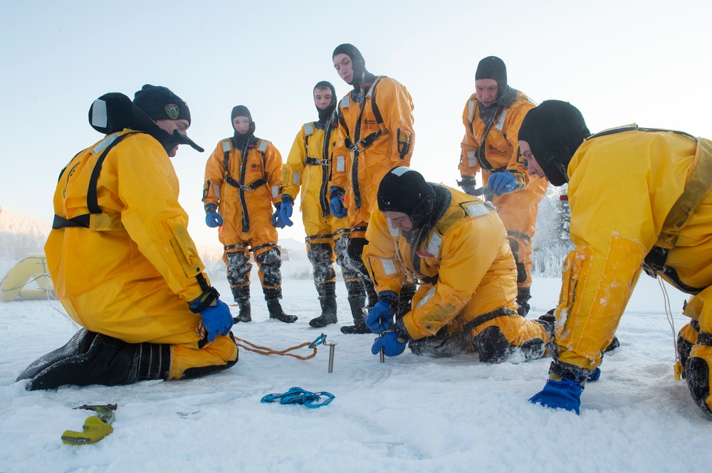 JBER fire protection specialists certify as ice rescue technicians