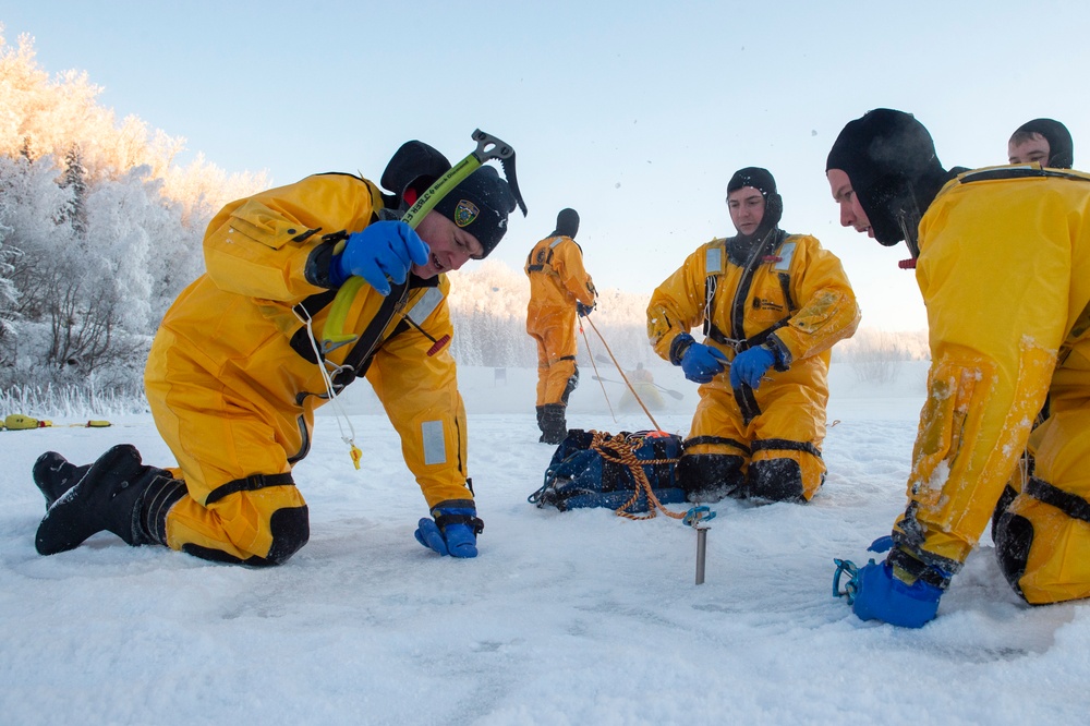 JBER fire protection specialists certify as ice rescue technicians