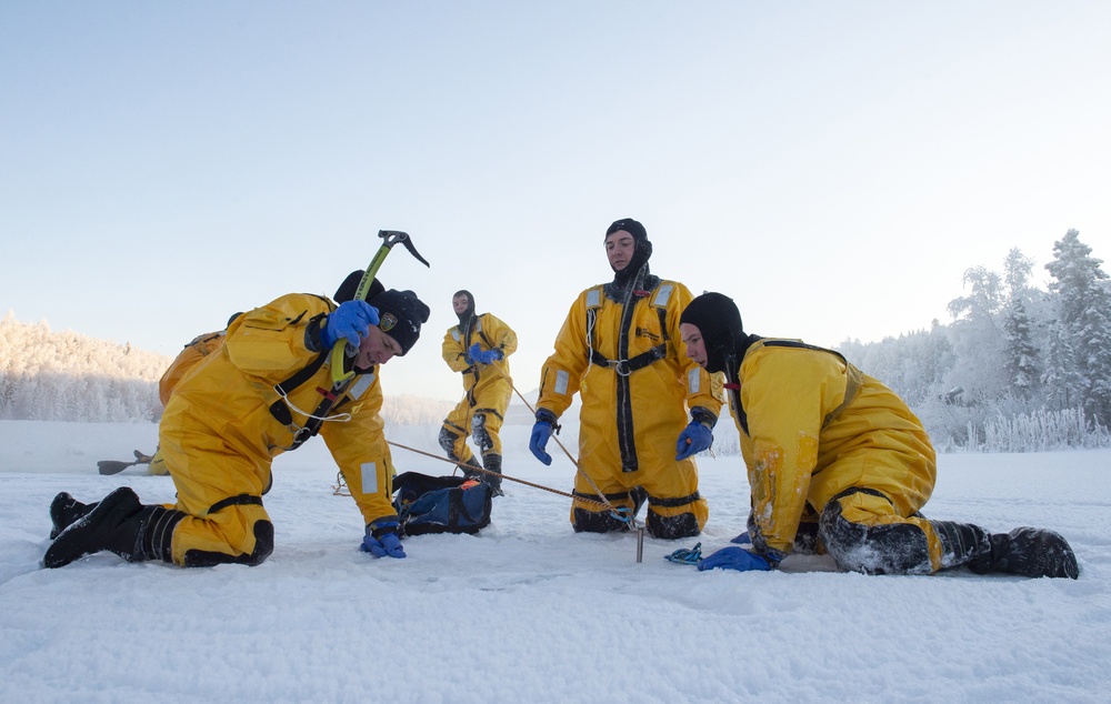 JBER fire protection specialists certify as ice rescue technicians