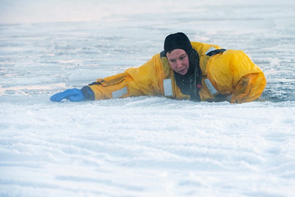 JBER fire protection specialists certify as ice rescue technicians