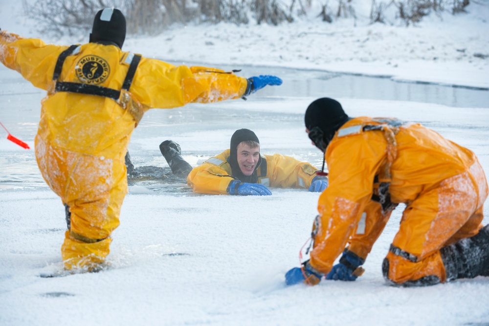 JBER fire protection specialists certify as ice rescue technicians