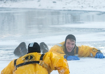 JBER fire protection specialists certify as ice rescue technicians