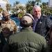 Nevada Adjutant General Ondra Berry and Governor Steve Sisolak speak with members of the Las Vegas Metropolitan Police Department