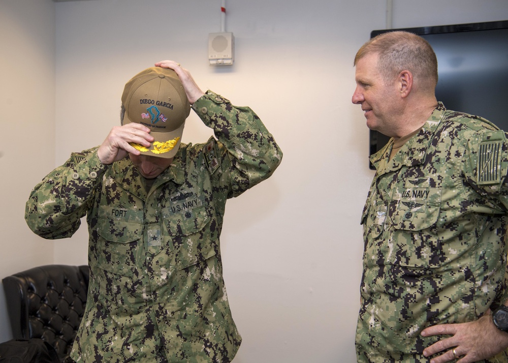 Rear Adm. Brian P. Fort Visits Diego Garcia