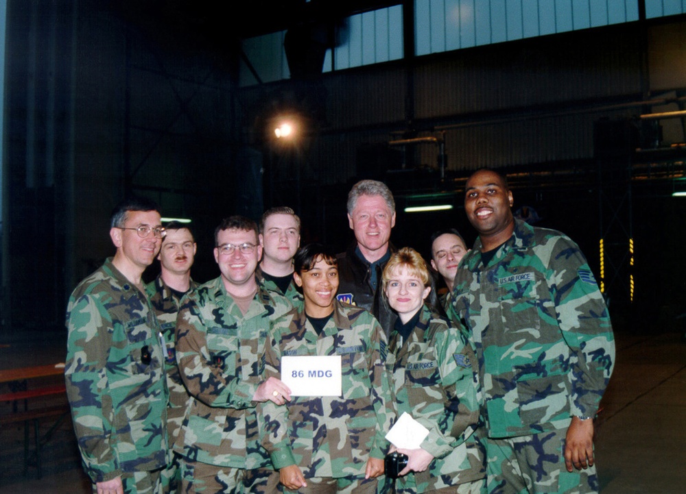 Former President William Jefferson Clinton with 86th Medical Group