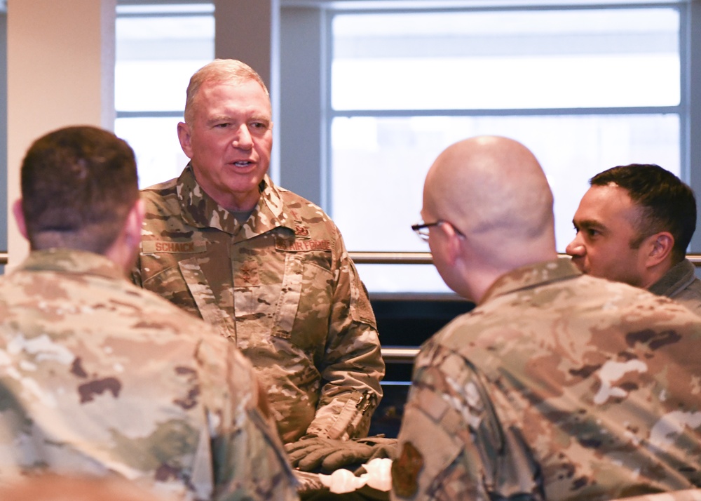 Chaplain Maj. General Steven Schaick, U.S. Air Force chief of chaplains visits Airmen at Minot AFB