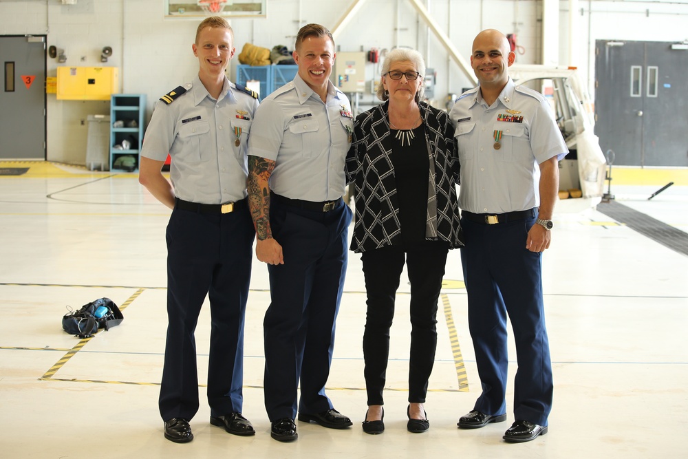 Coast Guard honors rescue swimmer for actions taken during Tropical Storm Imelda in Houston