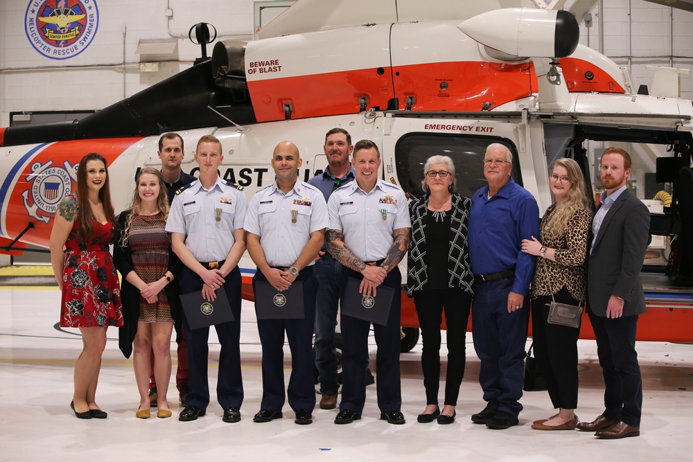 Coast Guard honors rescue swimmer for actions during Tropical Storm Imelda in Houston