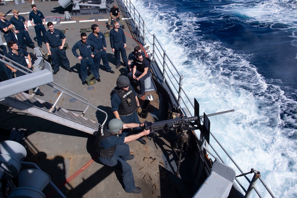USS Shiloh Conducts .50-Caliber Gun Shoot