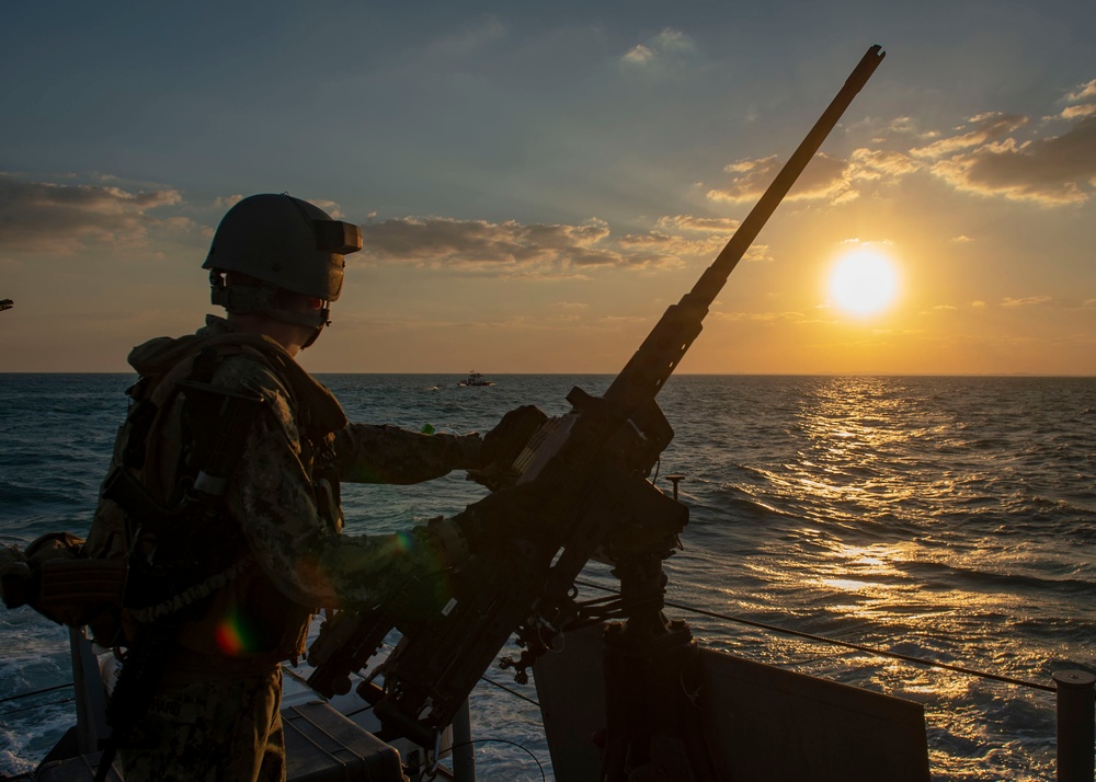 Mark VI Boats participate in a presence patrol in the Arabian Gulf