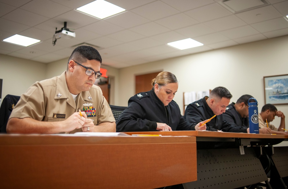 NTAG Philadelphia Sailors take the Navy-wide chief petty officer advancement exam.
