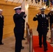 Capt. Preston Gill receives honors during a change-of-charge ceremony for NSA Philadelphia.