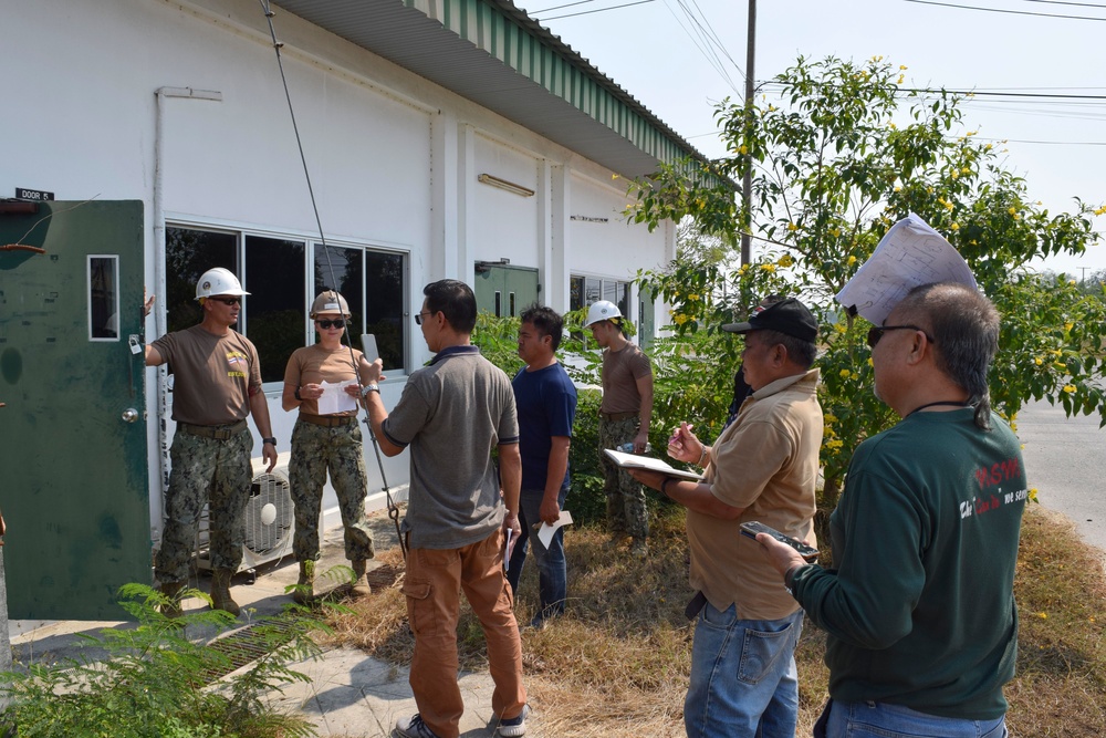 U.S. Navy Seabees deployed with NMCB-5’s Detail Thailand prepare for future project