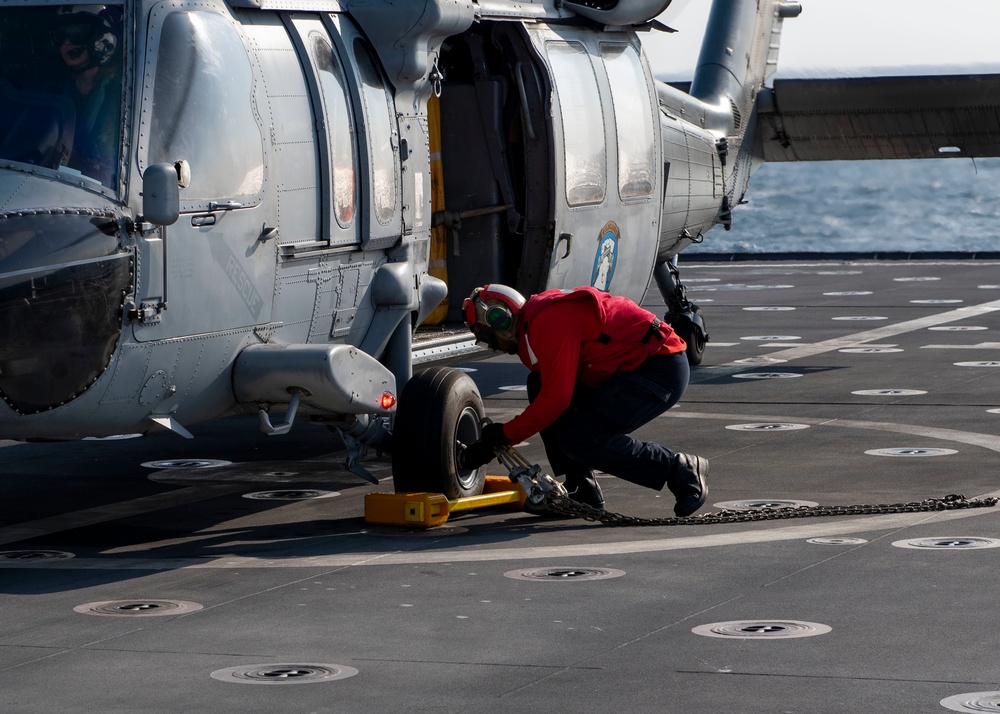 USS Montgomery conducts flight operations