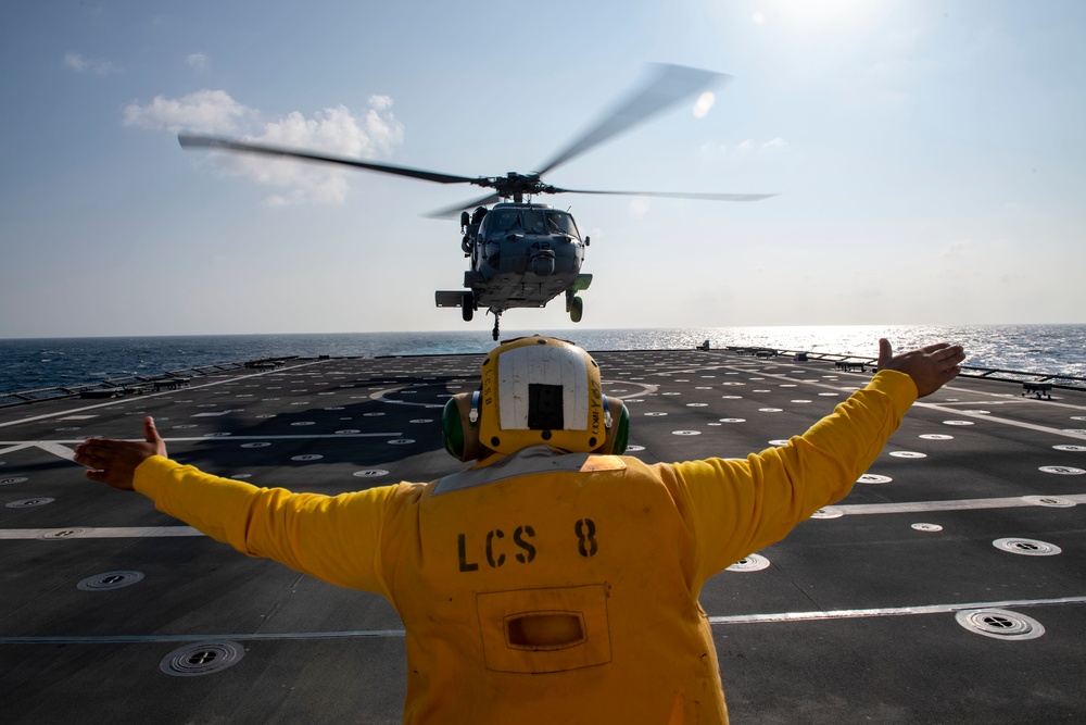 USS Montgomery conducts flight operations